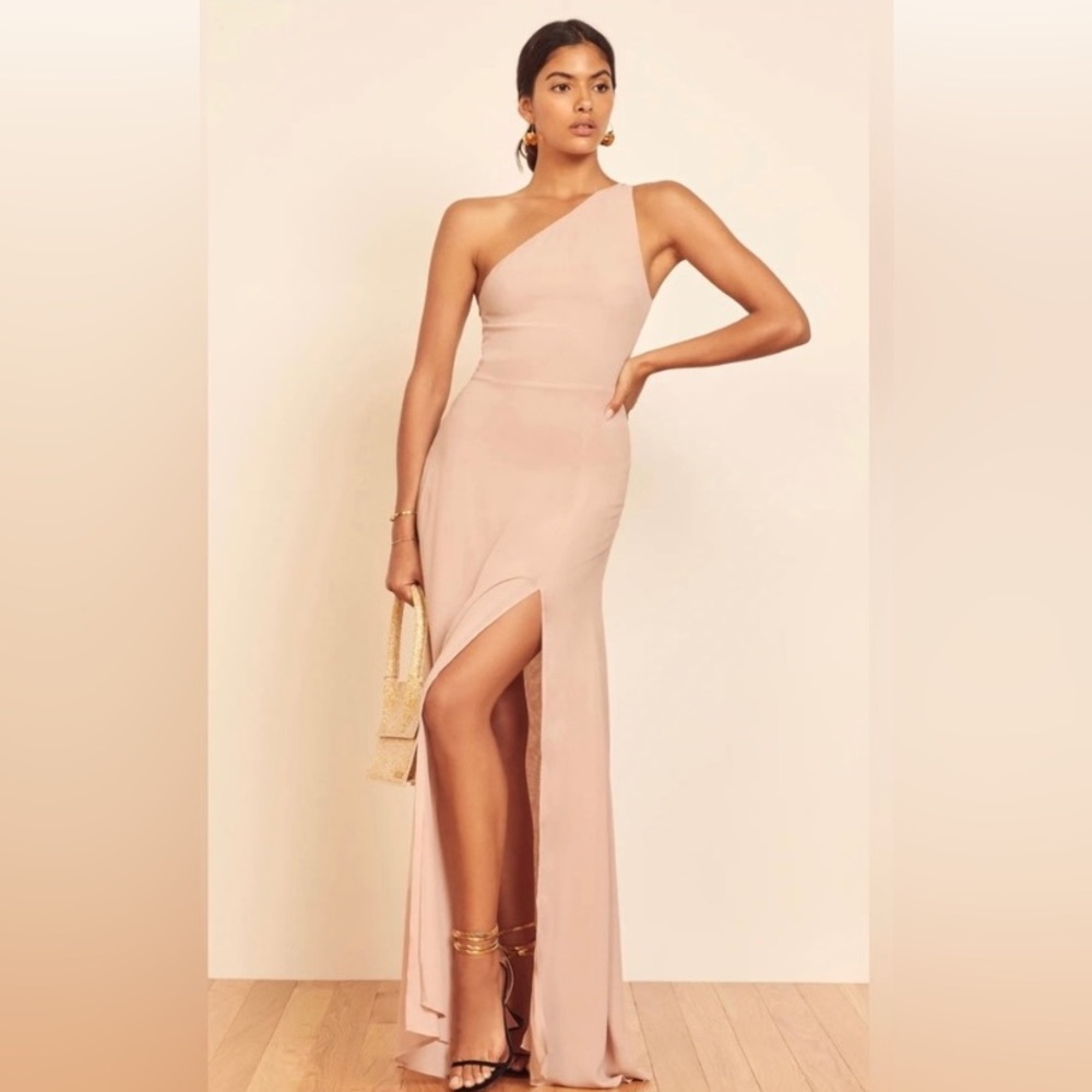 NWT Reformation Evelyn one shoulder long maxi dress. Size 12